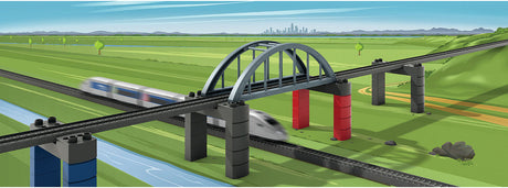 Elevated Railroad Bridge Building Block Set - My World -- Kit - Compatible with Several Brands of Plastic Building Blocks-3