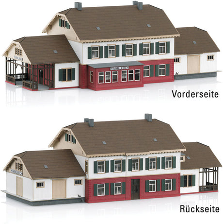Himmelreich Train Station -- Laser-Cut Card Kit - 5-3/4 x 15-1/8 x 5-1/4"  38.4 x 14.7 x 13.4cm-1