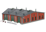 3-Stall Locomotive Roundhouse (Shed) -- Kit - 12-degree Stalls, 11-13/16" 30cm Interior Depth-1