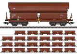 Type Tals 968 Hinged-Roof Hopper 24-Pack - 3-Rail - Ready to Run -- German Federal Railroad DB (Era IV 1984, Boxcar Red)-1