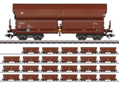 Type Tals 968 Hinged-Roof Hopper 24-Pack - 3-Rail - Ready to Run -- German Federal Railroad DB (Era IV 1984, Boxcar Red)-1