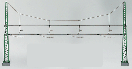 Marklin HO Catenary -- Cross Span Assembly for 4 Tracks