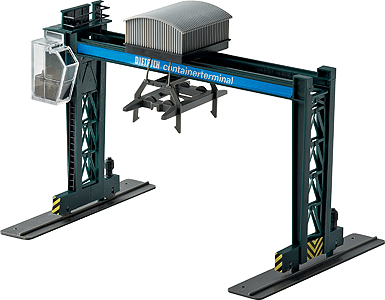 Extension Set for Container Terminal Train Set #441-29450 -- Includes Container Crane Kit, 2 Container Cars, C Track Turnout & Sections