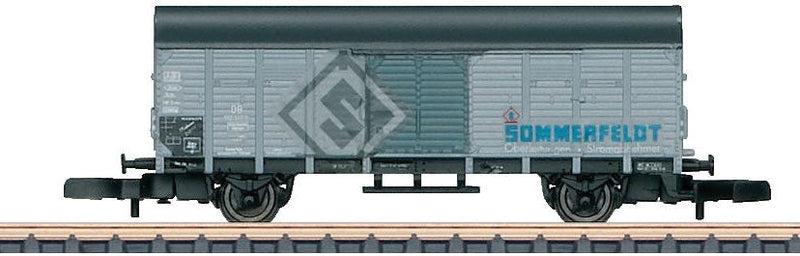 Type Gl 11 Wood Boxcar & Tempo 3-Wheel Truck - Ready to Run -- 2017 Marklin Museum Car Set, Sommerfeldt (Era III, gray, blue)-1