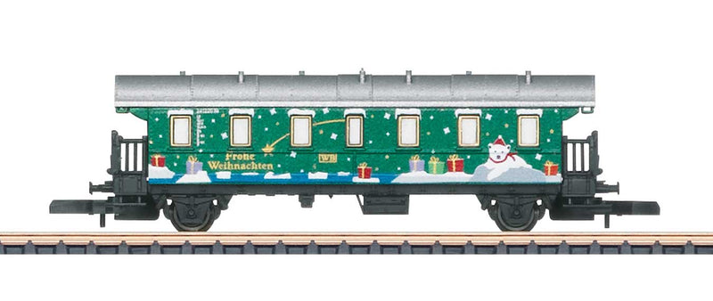 2-Axle Coach - Ready to Run -- 2022 Christmas Car in Tree Ornament (green, white, German Lettering)-1