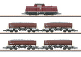 Era VI Construction Train-Only Set - Standard DC -- Westerwald Railroad Enthusiasts EFW Class 212 Diesel, 4 Dump Cars-1