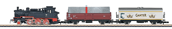 Starter Set -- Steam Freight/Gift Set in a Cube Format w/Oval of Track and Power Pack