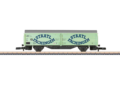 Type Hbis-t 299 Sliding Wall Boxcar - Ready to Run -- Staatl. Fachingen (Era IV, green, blue, silver)