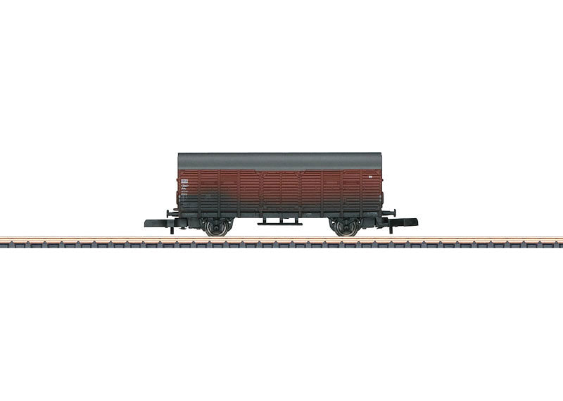 Type Gl 11 Boxcar No Handbrake - Ready to Run -- German Federal Railroad DB #4 (Era III, Weathered, Boxcar Red)