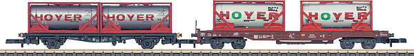 2-Car Set w/Tank Containers -- Hoyer (Includes 1 DB AG Class Sdgkms 707 and Lgjs Cars & 4 Tank Containers)