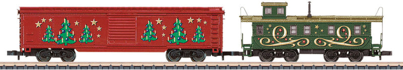 North American Caboose & Boxcar - Ready to Run -- Christmas Add-On Cars for #441-81845, 81846