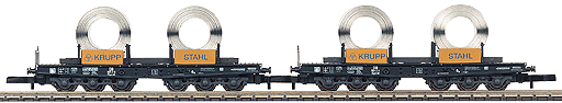 Type Ssym Heavy Duty Flatcar Set -- DB w/Coil Load
