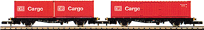 2-Axle Flatcars w/Containers Era V -- DB-AG "DB Cargo" (red) Containers