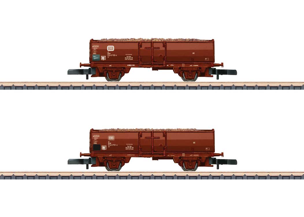 Type Eo 17 Gondola with Sugar Beet Load 2-Pack - Ready to Run -- German Federal Railroad DB (Era IV, Boxcar Red)