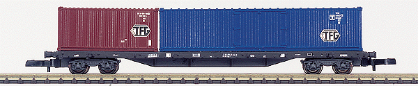 4-Axle Container Flatcar -- DB-AG (United German Railways) w/40' & 20' Containers