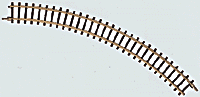 Curve Track -- 5-3/4"  14.5cm Radius 45 Degree