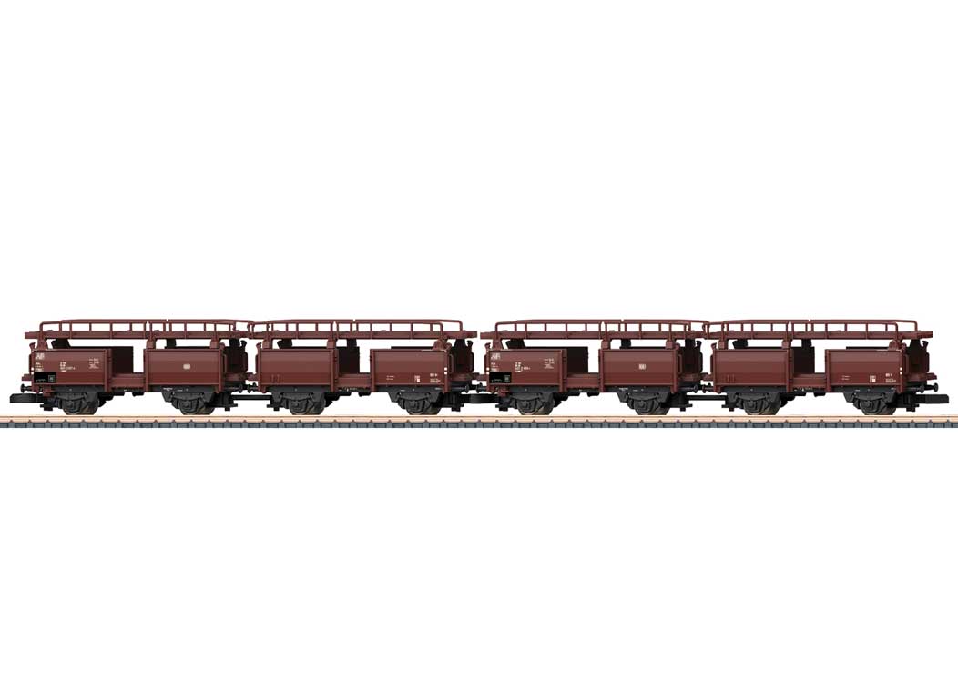 Type Laae 2-Unit Auto Transport Car 2-Pack - Ready to Run -- German Federal Railroad DB (Era IV, Boxcar Red)