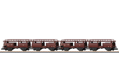 Type Laae 2-Unit Auto Transport Car 2-Pack - Ready to Run -- German Federal Railroad DB (Era IV, Boxcar Red)