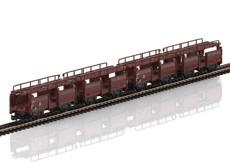 Type Off 52 Auto Transport Car - Ready to Run -- German Federal Railroad DB (Era III, Boxcar Red)-1