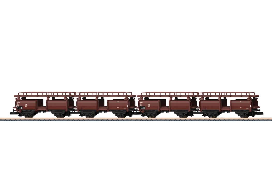 Type Off 52 Auto Transport Car - Ready to Run -- German Federal Railroad DB (Era III, Boxcar Red)-2