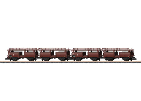 Type Off 52 Auto Transport Car - Ready to Run -- German Federal Railroad DB (Era III, Boxcar Red)-2