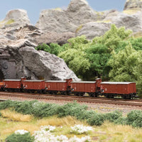 Type G10 Boxcar 5-Pack - Ready to Run -- 3 German Federal Railroad DB, 1 DR, 1 Saarland (Era III, Boxcar Red)