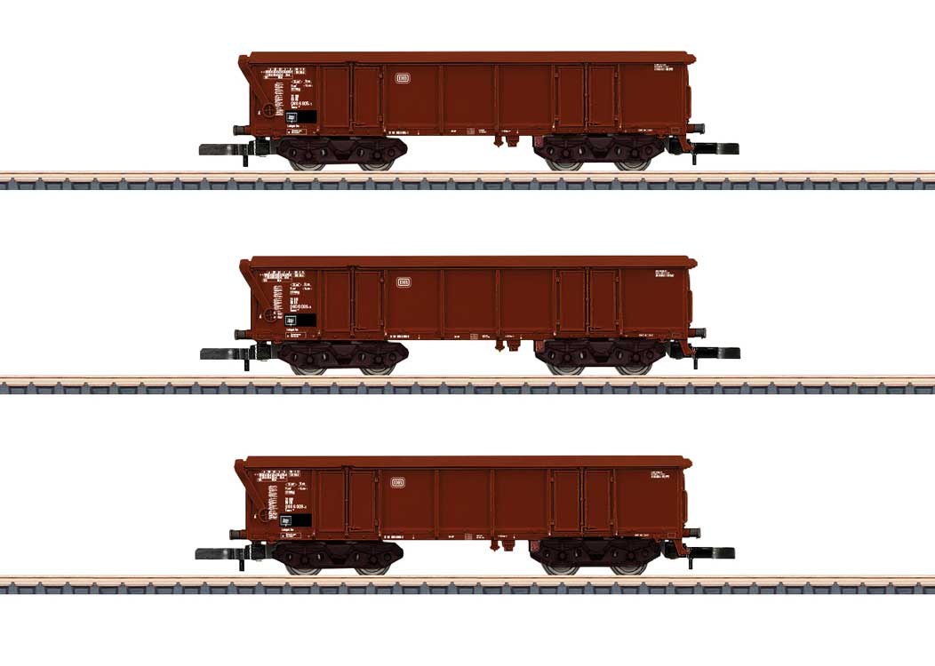 Type Tams 886 Gondola w/Retractable Roof 3-Pack - Ready to Run -- German Federal Railroad DB (Era IV, Boxcar Red)
