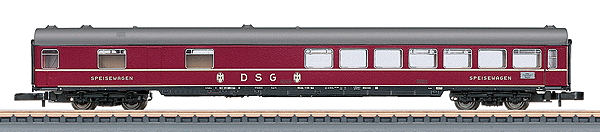 Type WR4um-64 Diner - Ready to Run -- German Federal Railway (Era III; red, gray, white; DSG Markings)
