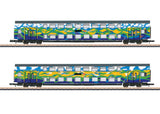 Type DBpza 753.5 & DABpza 758.5 Bi-Level Coach Set - Ready to Run -- German Railroad DB AG (Era VI 2024, Touristik Scheme, blue, green)-1