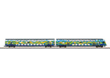 Type DBpza 753.5 Coach & Dbpbzfa 765.6 Bi-Level Cab Coach Set - Ready to Run -- German Railroad DB AG (Era VI 2024, Touristik Scheme, blue, green)-2