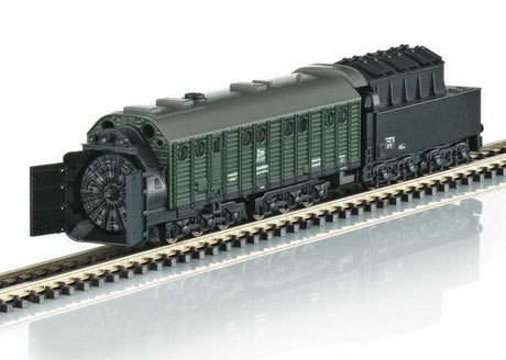 Henschel Steam-Powered Rotary Snowplow - Ready to Run -- German State Railroad DR (Era IV, green, black, gray)-1