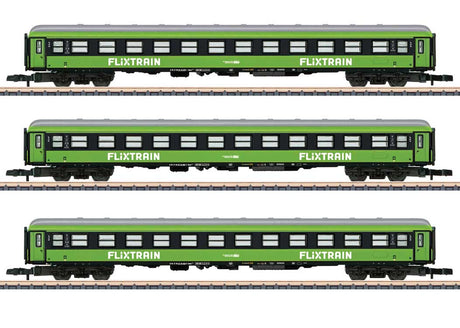 Type Bmmz 264.4F and 264.4 Coach 3-Pack - Ready to Run -- Flixtrain (Era VI 2020, green, black, white)