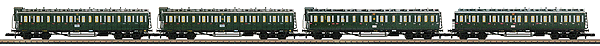 4-Axle Compartment Cars 4-Car Set -- DRG (1) Type BC4pr04, 2nd/3rd Class & (3) Type C4pr04, 3rd Class