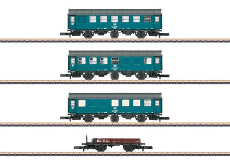 Work Train w/Type 456, 407, 427 & Kklmmo 490 Cars - Ready to Run -- German Railroad DB AG (Era IV, blue, gray, black)