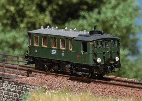 Class Kittel CidT 8 Steam-Powered Rail Car - Standard DC -- Grand Ducal Baden State Railroad G. Bad. Sts. B. (Era I 1915, green, silver)-3