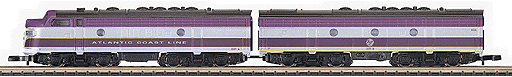 Diesel EMD F7 A-B Unit A-Powered B-Dummy (Limited Edition) -- Atlantic Coast Line (purple/silver)