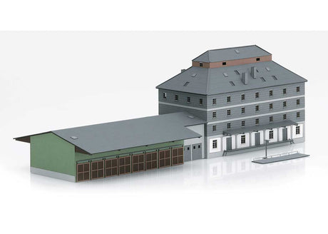 Raiffeisen Warehouse with Market -- Laser-Cut Kit - 5 x 2-1/2 x 3-1/4"  12.7 x 6.4 x 8.2cm-1