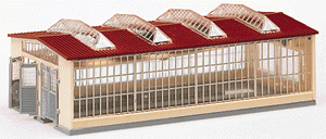 2-Stall Locomotive Shed -- 6 x 2-7/8 x 2" 152 x 74 x 51mm