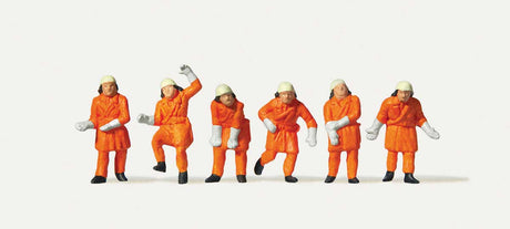 Modern Firemen -- Orange Uniforms pkg(6)