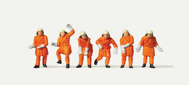 Modern Firemen -- Orange Uniforms pkg(6)