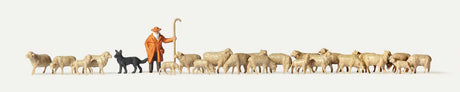 Shepherd with Dog and 22 Sheep