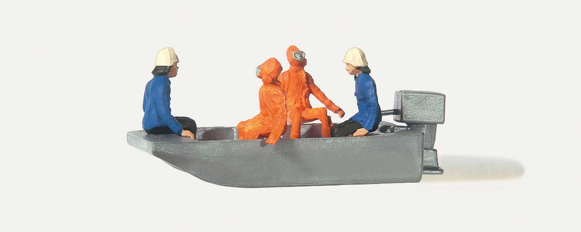 Fire Department Rescue Divers with Boat - Economy Series -- pkg(4)