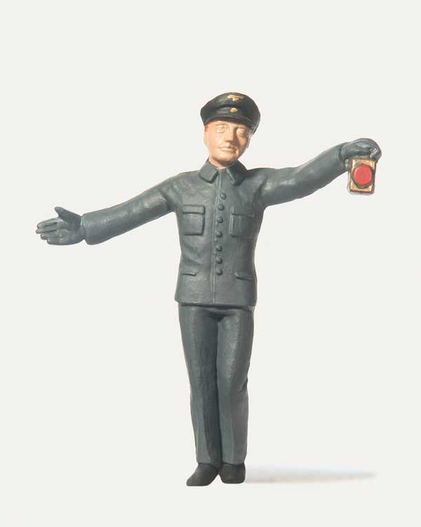 German Railroad Shunter Waving Lantern