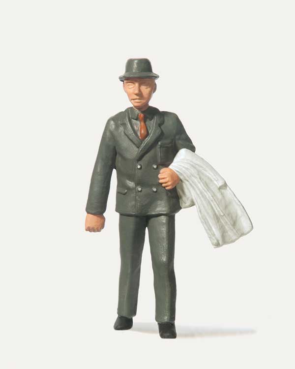 Male Passenger Carrying Overcoat