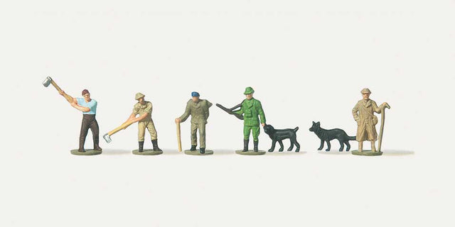 3 Lumberjacks, Forest Ranger, Shepherd and 2 Dogs