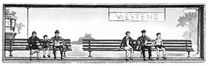 Pedestrians -- Passengers Sitting In Groups