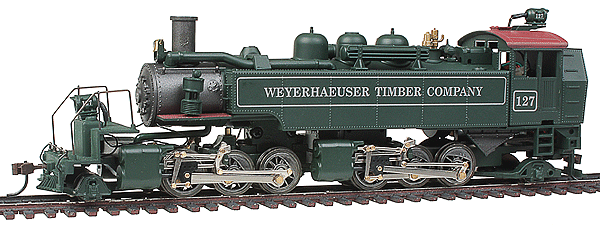 2-6-6-2T Articulated Logger (No Tender) w/Sound & DCC -- Weyerhaeuser Timber Co. #127 (green, silver, Tuscan)