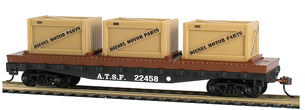 40' Flatcar w/Crates -- Atchison, Topeka & Santa Fe-1