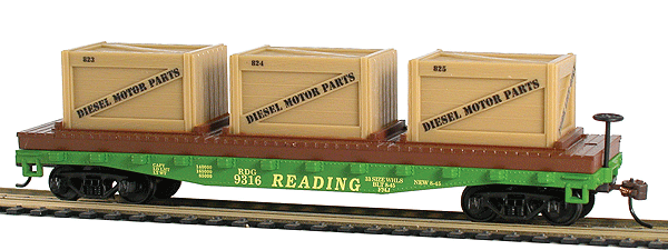 40' Flatcar w/Crates -- Reading