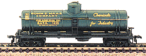 35' Tank Car -- Rohm & Haas - New Car Number (green, yellow lettering)